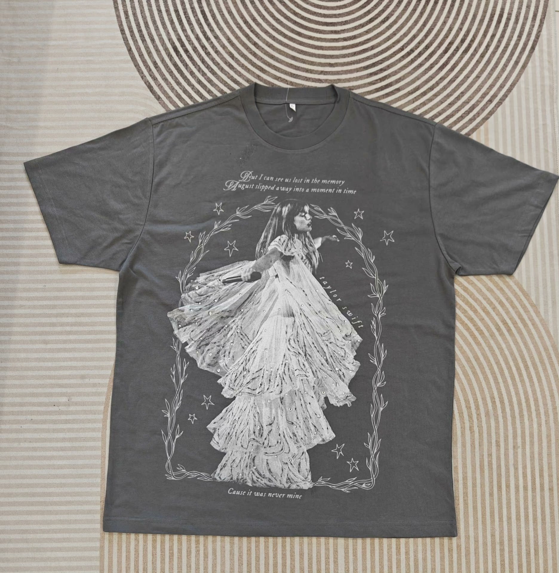 Taylor Swift August Folklore The Eras Tour Watermark T-Shirt Size L