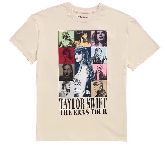 Taylor Swift The Eras Tour Graphic T-Shirt White Black Tee New