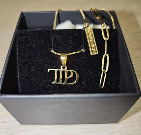 Taylor Swift TTPD Necklace Pendant Gold Tone Chain New