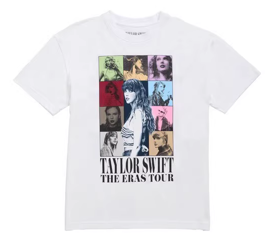Taylor Swift The Eras Tour Graphic T-Shirt White Black Tee New