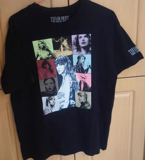 Taylor Swift The Eras Tour Black Graphic T-Shirt New