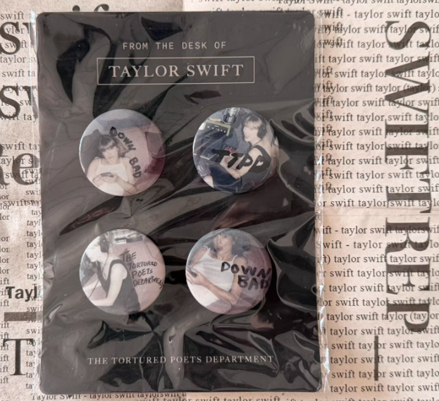 Taylor Swift TTPD Pin Badge Set Official Merch 4pcs Sealed