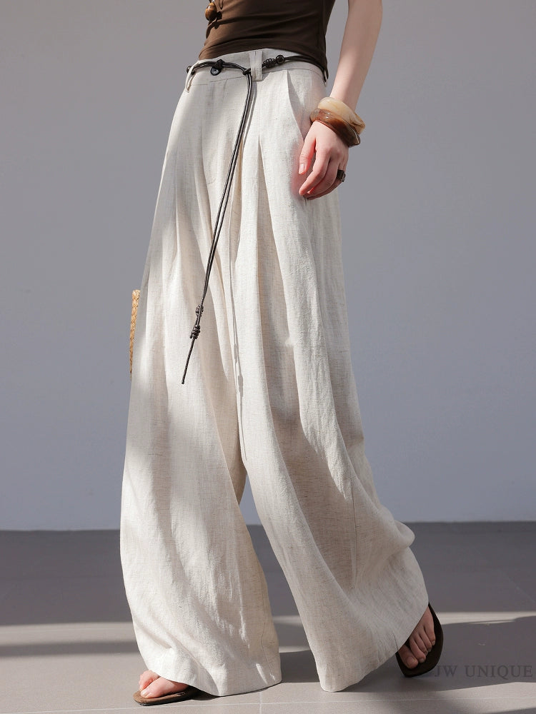 JWUNIQUE dimple oat lazy wind wide-leg pants women's 2025 autumn new loose casual pants floor pants