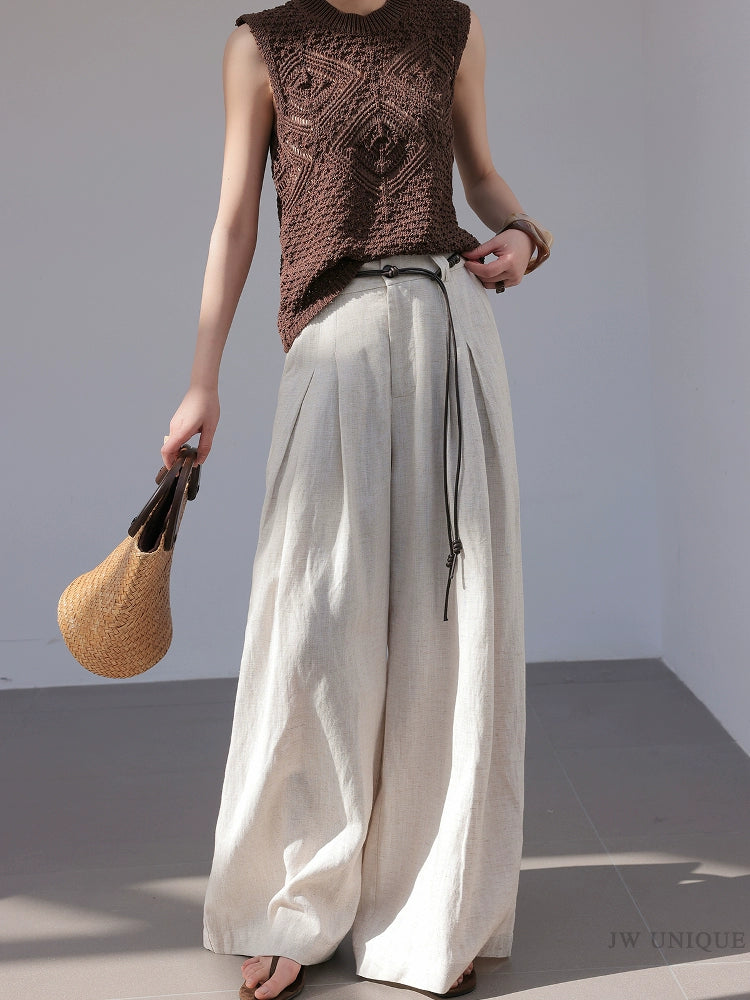 JWUNIQUE dimple oat lazy wind wide-leg pants women's 2025 autumn new loose casual pants floor pants