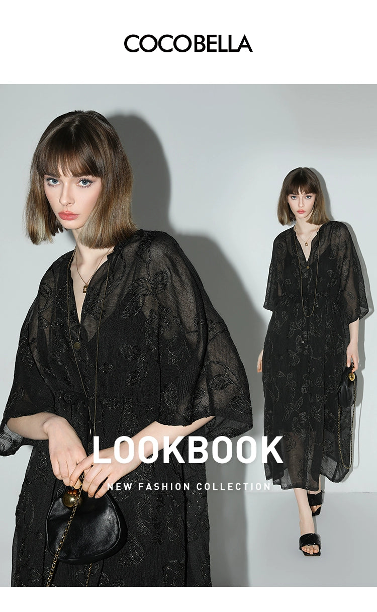 COCOBELLA [Golden Onion Embroidery] New National Style Embroidery Texture Dress Suspender Skirt Two-piece Set FR966-2