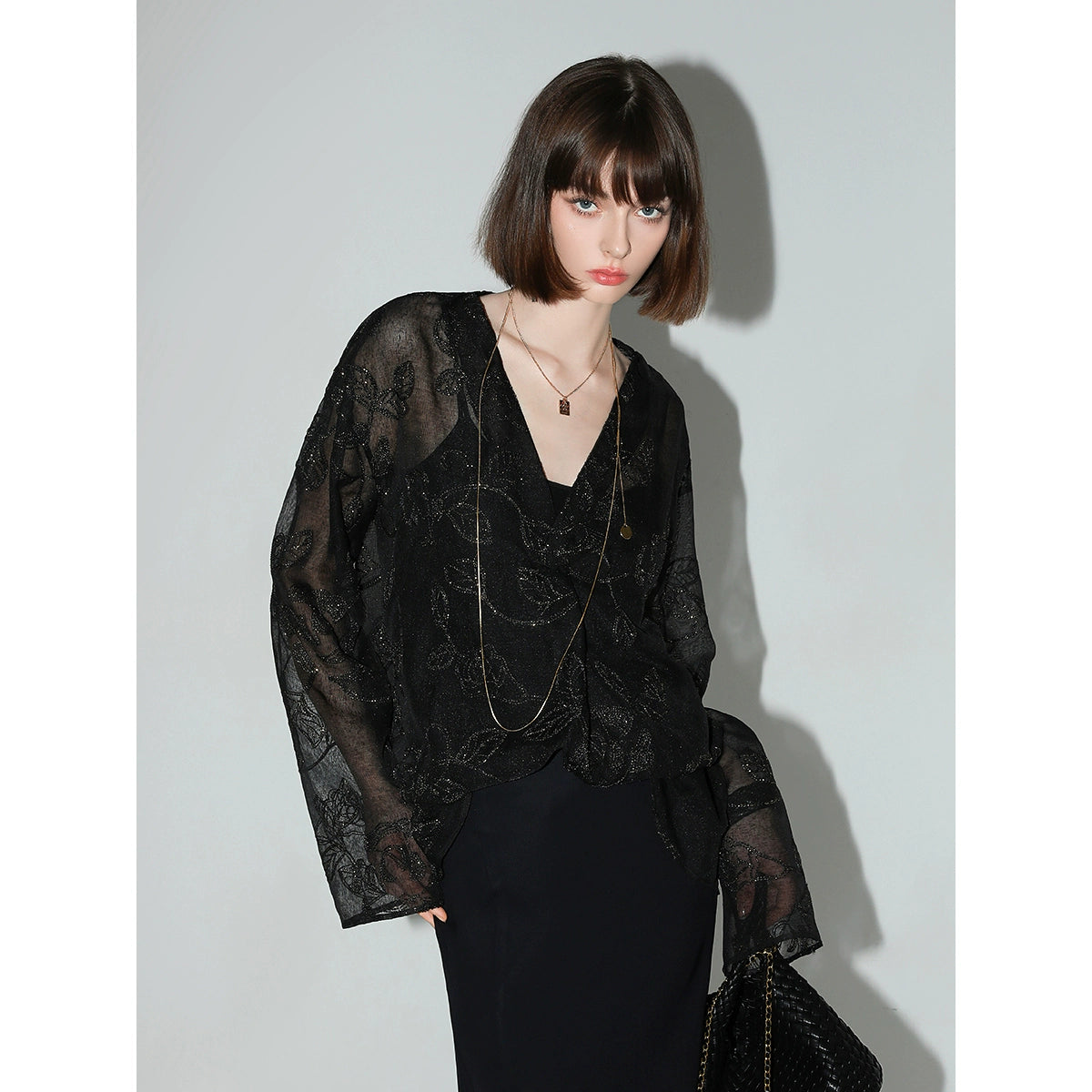 COCOBELLA [Golden Onion Embroidery] New National Style Embroidery Texture Dress Suspender Skirt Two-piece Set FR966-2