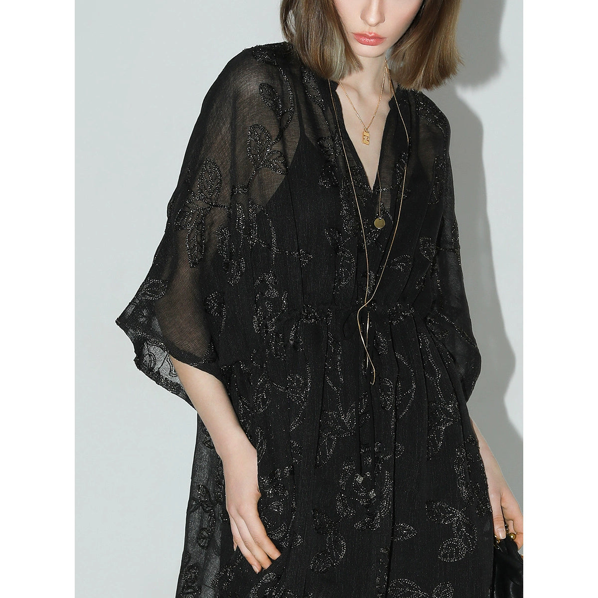 COCOBELLA [Golden Onion Embroidery] New National Style Embroidery Texture Dress Suspender Skirt Two-piece Set FR966-2
